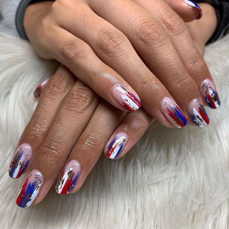 4Th Of July Nails French Tip
